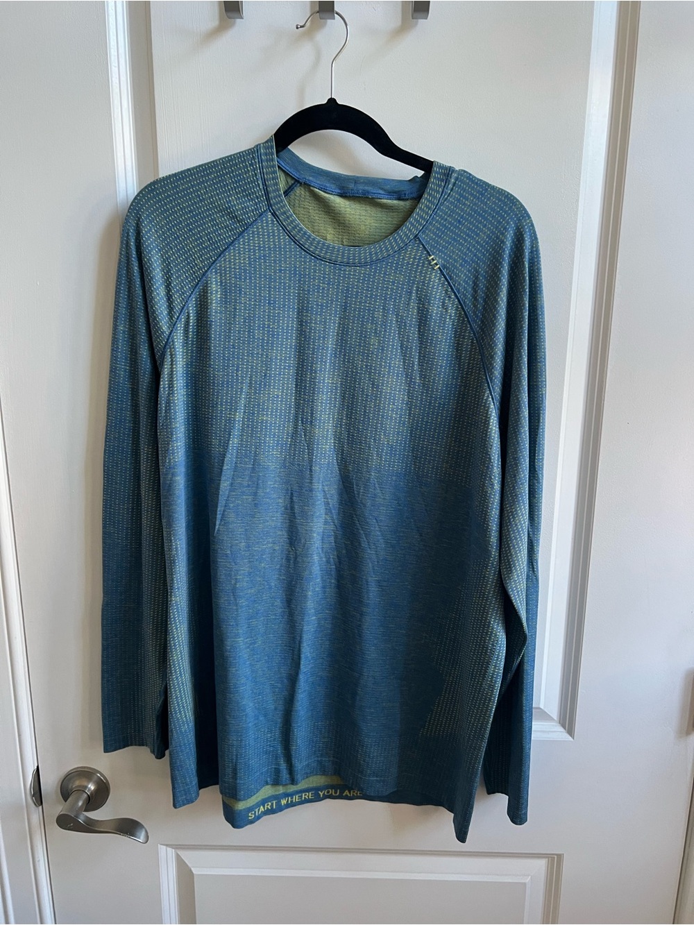 lululemon athletica Blue-Green Long Sleeve Metal Vent Tech Top